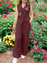 Utsaahit Trending Cotton Slub Maroon Cord Set