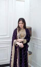 Stunning Party Wear Viscose Velvet Outfit with Designer Top, Dupatta & Embroidered Sequance Work