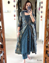 Utsaahit Stylish Women Cotton Printed Salwar Kurta Set With Dupatta