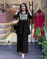 Elegant Black Embroidered Co-ord Set